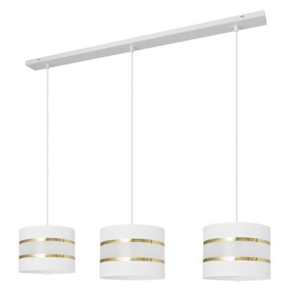 Lampadario a sospensione con filo HELEN 3xE27/15W/230V bianco/oro
