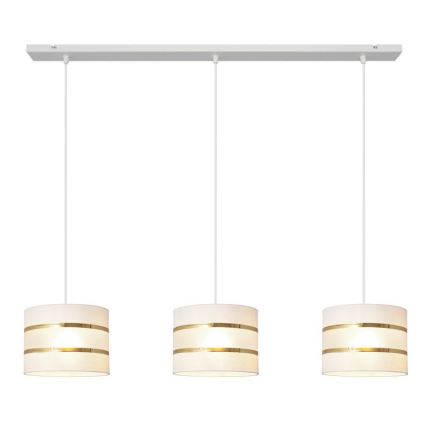 Lampadario a sospensione con filo HELEN 3xE27/15W/230V bianco/oro