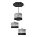 Lampadario a sospensione con filo HELEN 3xE27/15W/230V nero/grigio/argento