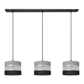 Lampadario a sospensione con filo HELEN 3xE27/15W/230V nero/grigio/argento
