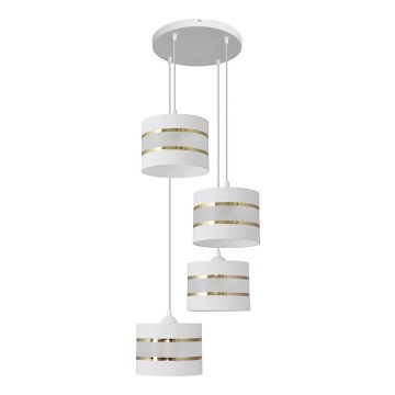 Lampadario a sospensione con filo HELEN 4xE27/15W/230V bianco/oro