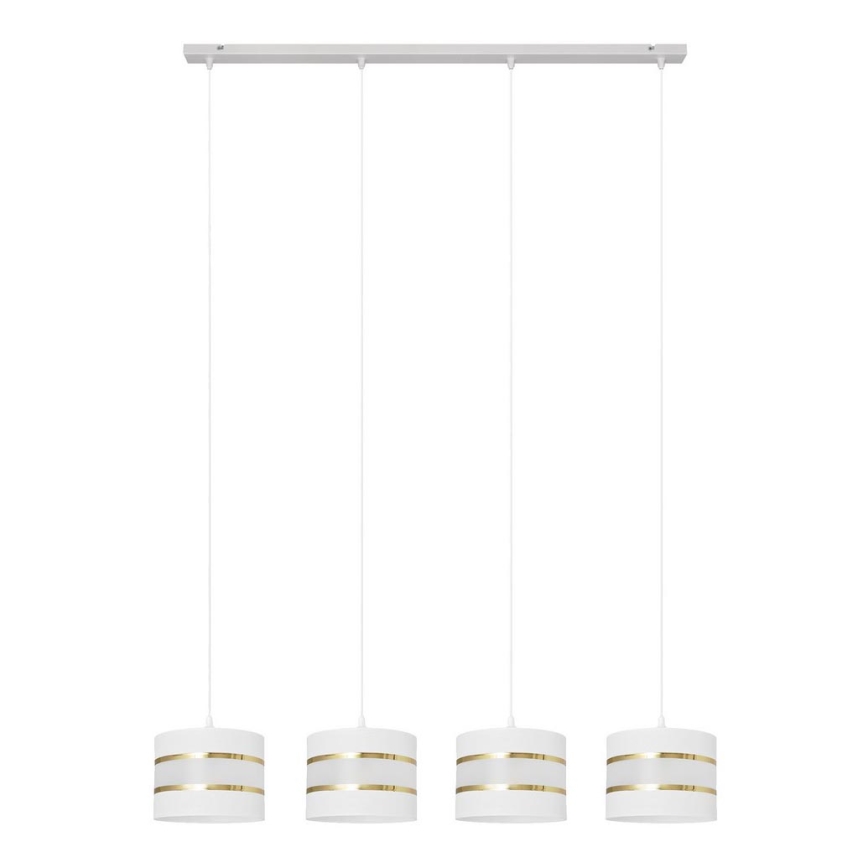 Lampadario a sospensione con filo HELEN 4xE27/15W/230V bianco/oro