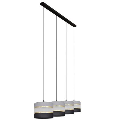 Lampadario a sospensione con filo HELEN 4xE27/15W/230V nero/grigio/oro