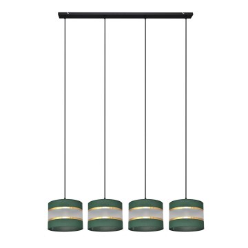 Lampadario a sospensione con filo HELEN 4xE27/15W/230V verde/oro