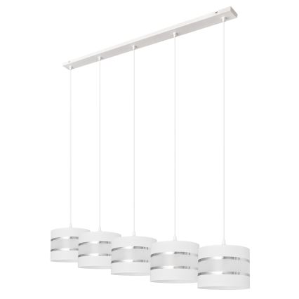 Lampadario a sospensione con filo HELEN 5xE27/15W/230V bianco