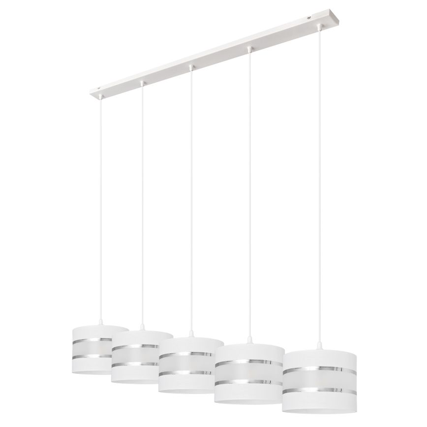 Lampadario a sospensione con filo HELEN 5xE27/15W/230V bianco