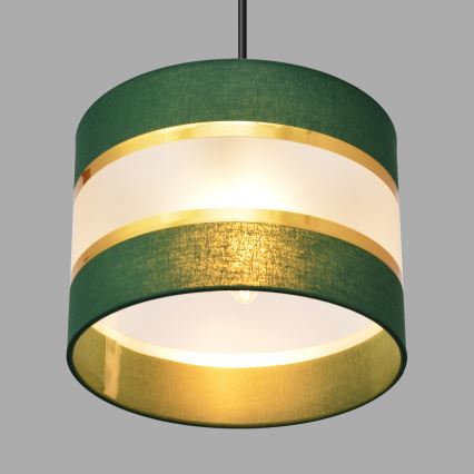 Lampadario a sospensione con filo HELEN 5xE27/15W/230V verde/oro