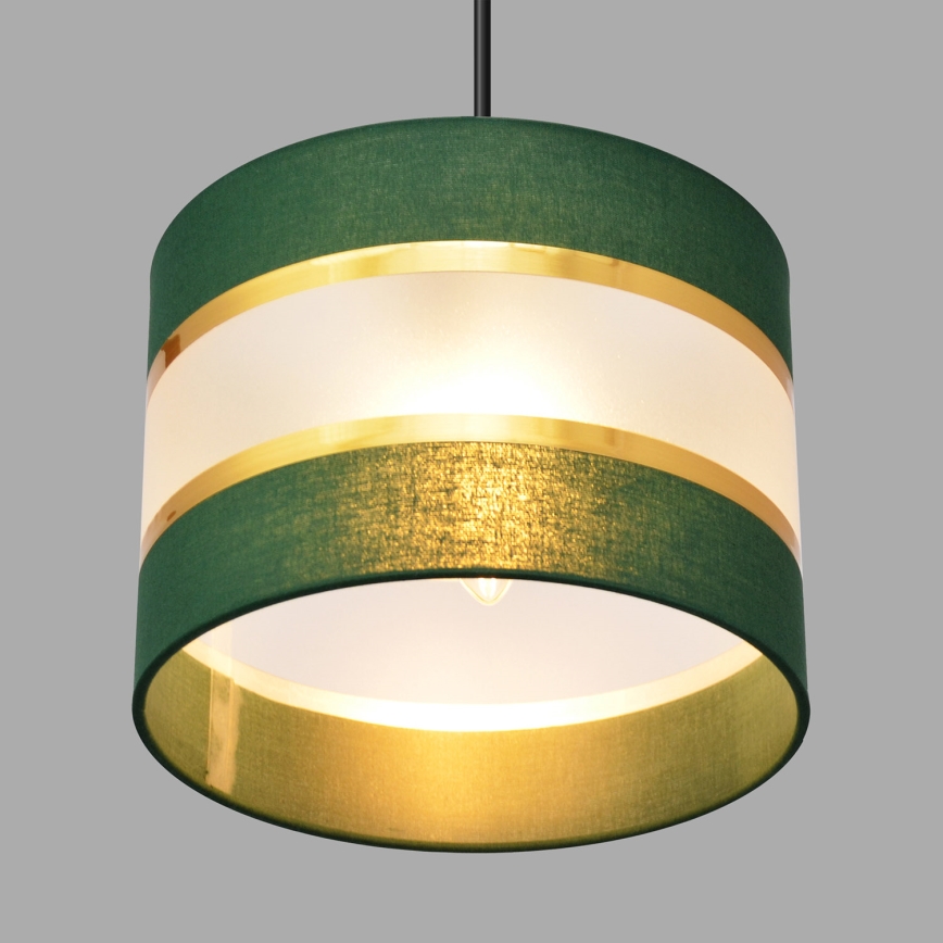 Lampadario a sospensione con filo HELEN 5xE27/15W/230V verde/oro
