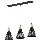 Lampadario a sospensione con filo HIRA 3xE27/60W/230V nero
