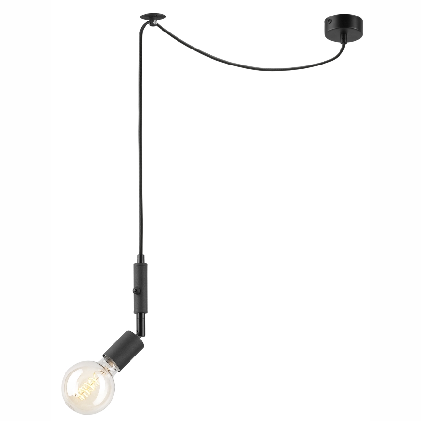 Lampadario a sospensione con filo INA 1xE27/42W/230V nero