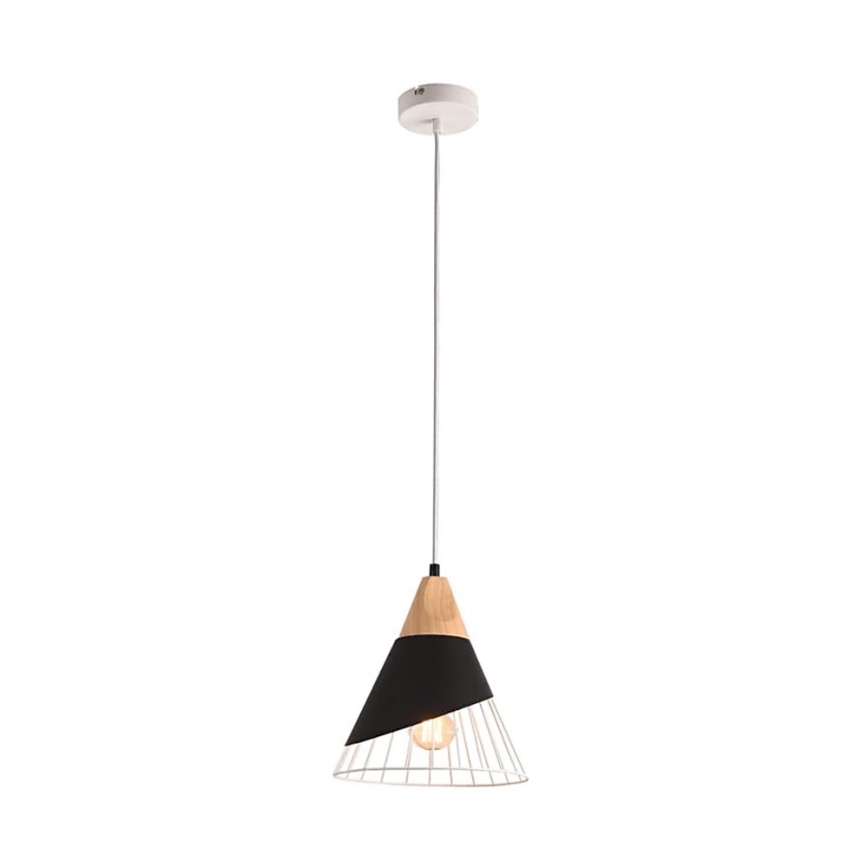 Lampadario a sospensione con filo IRIS 1xE27/40W/230V nero