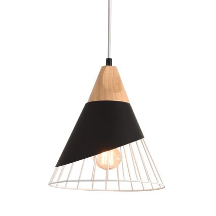 Lampadario a sospensione con filo IRIS 1xE27/40W/230V nero