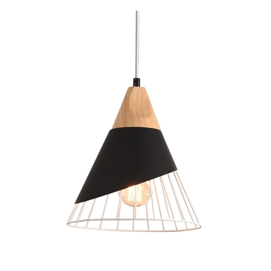 Lampadario a sospensione con filo IRIS 1xE27/40W/230V nero
