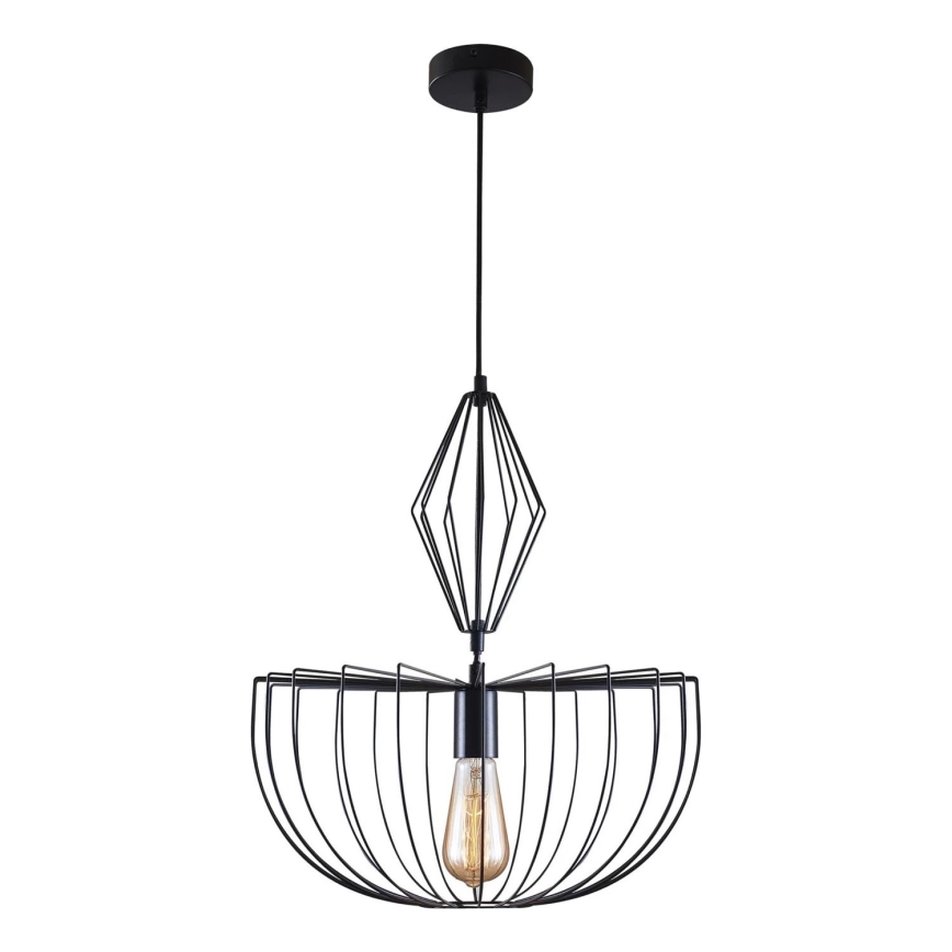 Lampadario a sospensione con filo JASMINA 1xE27/20W/230V diametro 40 cm nero