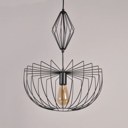 Lampadario a sospensione con filo JASMINA 1xE27/20W/230V diametro 40 cm nero