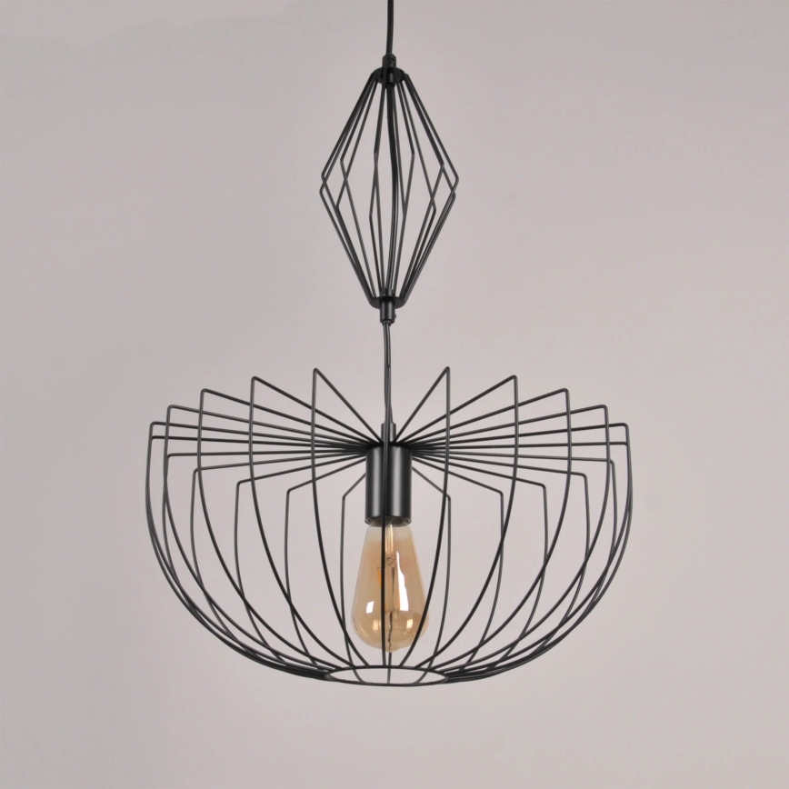 Lampadario a sospensione con filo JASMINA 1xE27/20W/230V diametro 40 cm nero