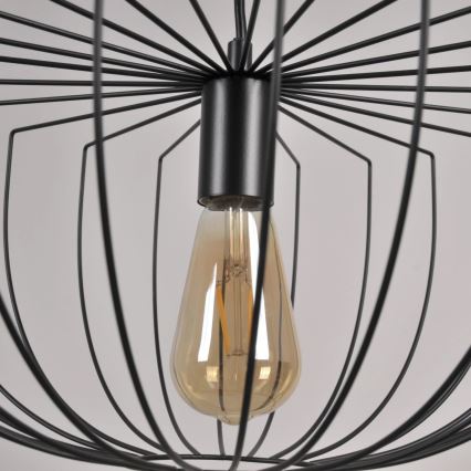 Lampadario a sospensione con filo JASMINA 1xE27/20W/230V diametro 40 cm nero