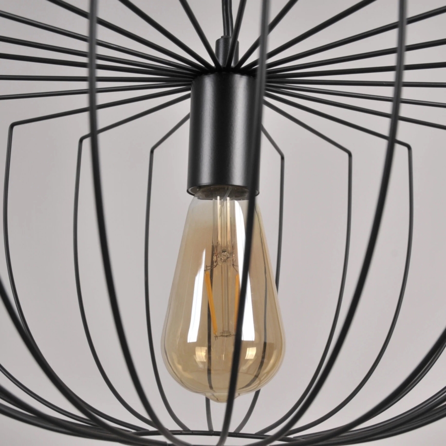 Lampadario a sospensione con filo JASMINA 1xE27/20W/230V diametro 40 cm nero