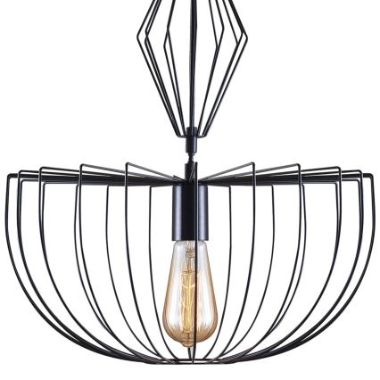 Lampadario a sospensione con filo JASMINA 1xE27/20W/230V diametro 40 cm nero