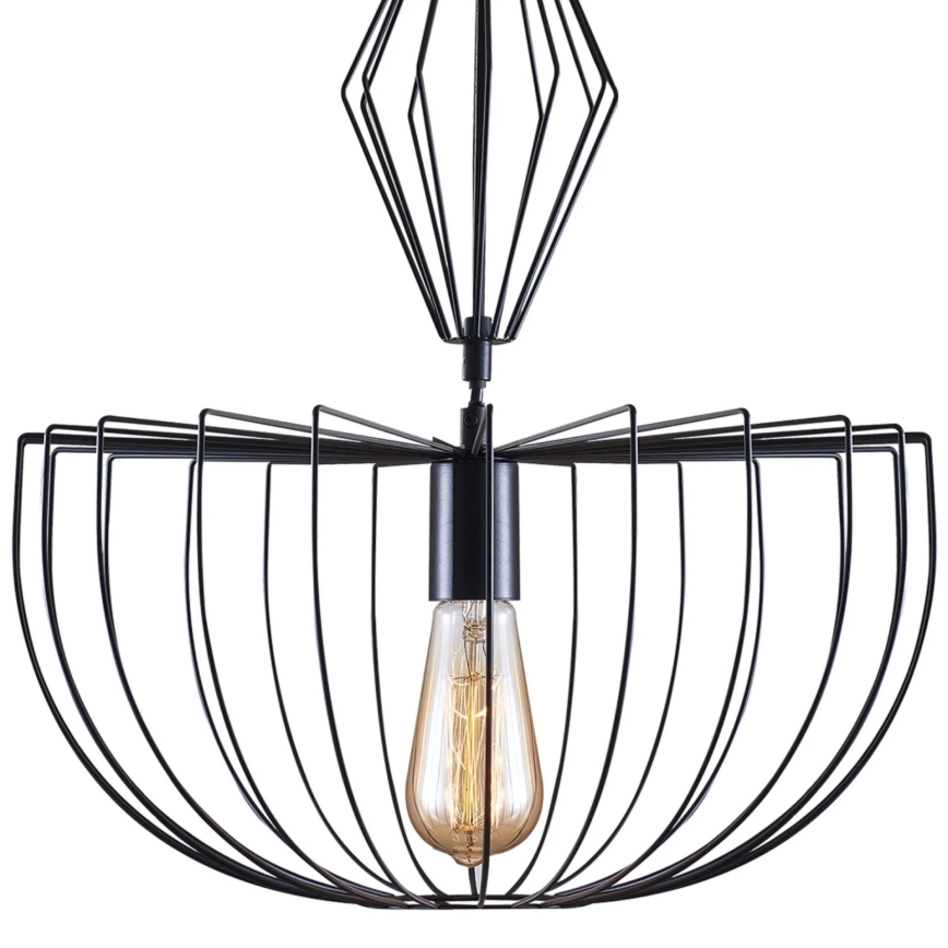Lampadario a sospensione con filo JASMINA 1xE27/20W/230V diametro 40 cm nero