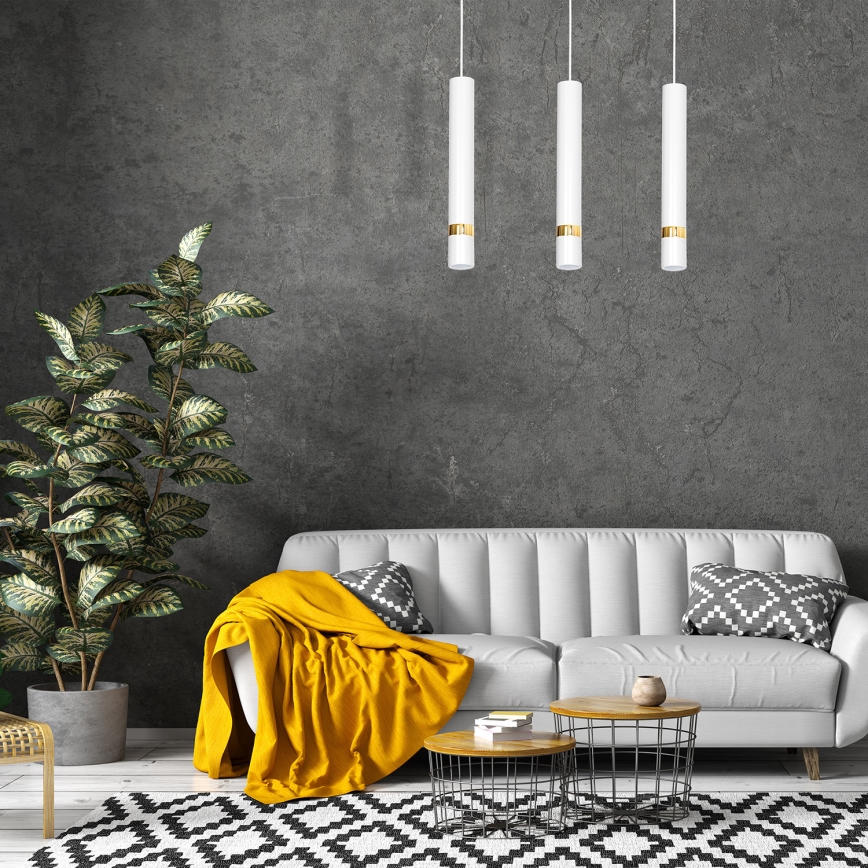 Lampadario a sospensione con filo JOKER 3xGU10/25W/230V bianco