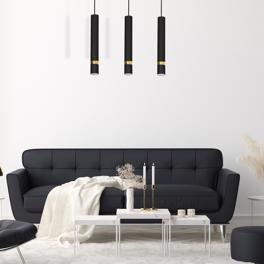Lampadario a sospensione con filo JOKER 3xGU10/25W/230V nero