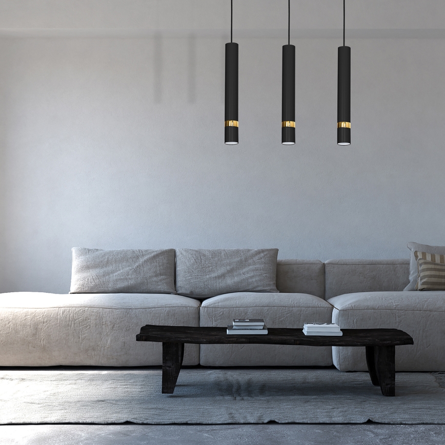Lampadario a sospensione con filo JOKER 3xGU10/25W/230V nero