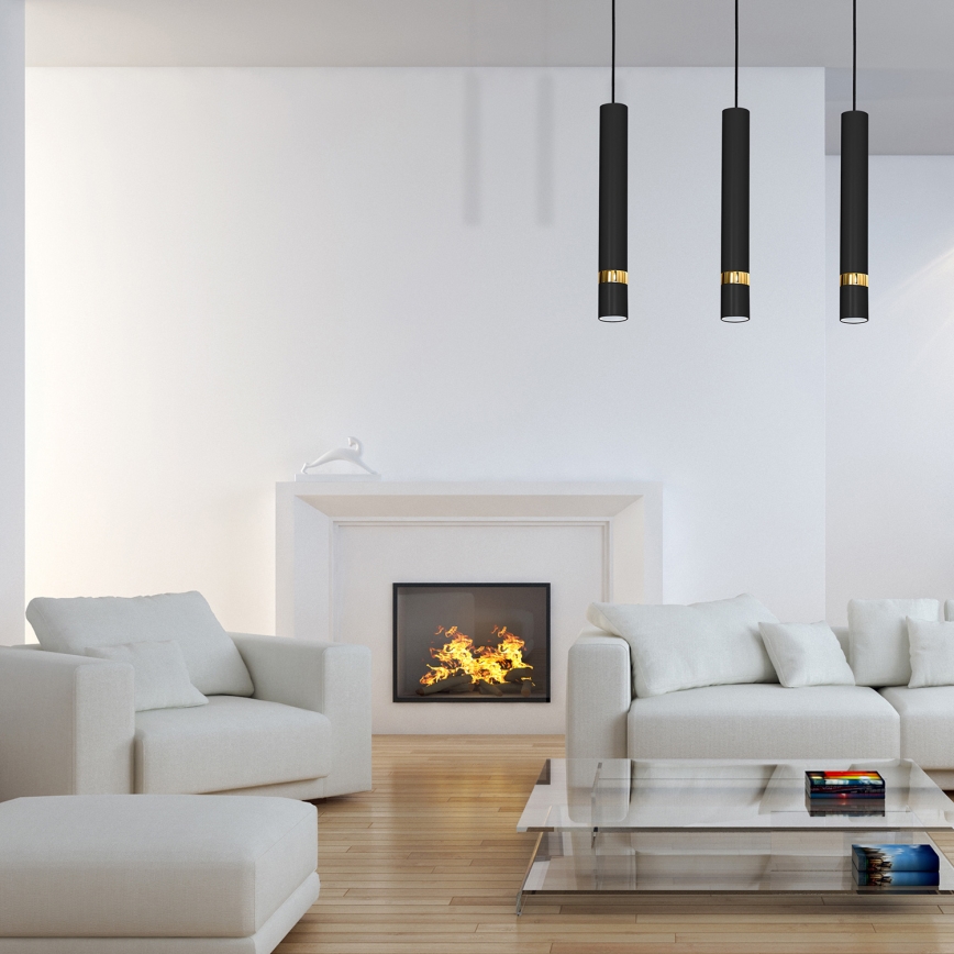 Lampadario a sospensione con filo JOKER 3xGU10/25W/230V nero