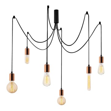 Lampadario a sospensione con filo KABLUNI 6xE27/100W/230V ragno