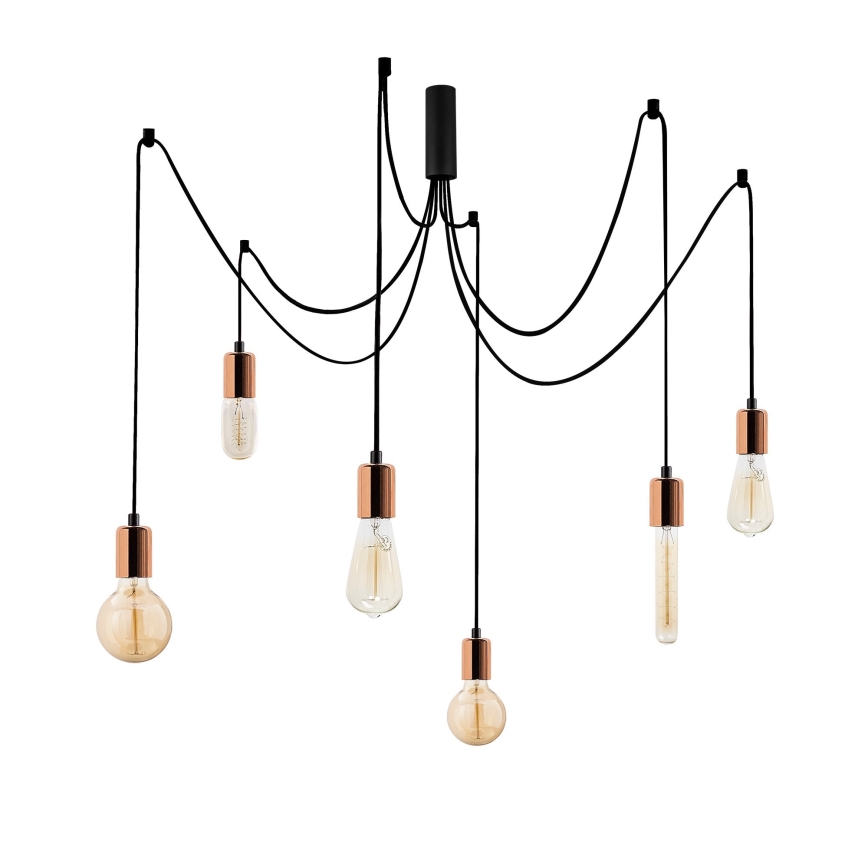 Lampadario a sospensione con filo KABLUNI 6xE27/100W/230V ragno