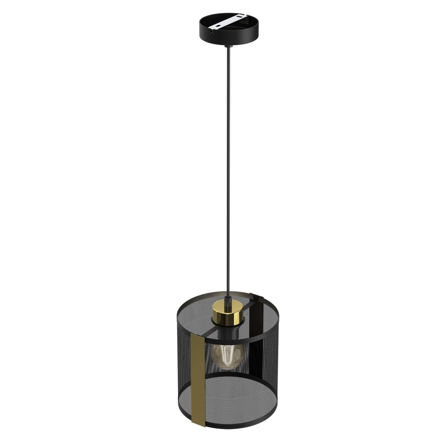 Lampadario a sospensione con filo KAGA 1xE27/60W/230V nero/oro