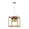 Lampadario a sospensione con filo KAGO 4xE27/60W/230V quercia