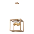 Lampadario a sospensione con filo KAGO 4xE27/60W/230V quercia