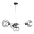 Lampadario a sospensione con filo KALIOPE 4xE27/60W/230V nero/limpido