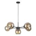 Lampadario a sospensione con filo KALIOPE 6xE27/60W/230V nero/fumé beige