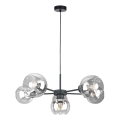 Lampadario a sospensione con filo KALIOPE 6xE27/60W/230V nero/limpido