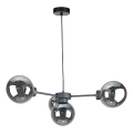 Lampadario a sospensione con filo KALIOPE II 4xE14/50W/230V nero/fumé nero