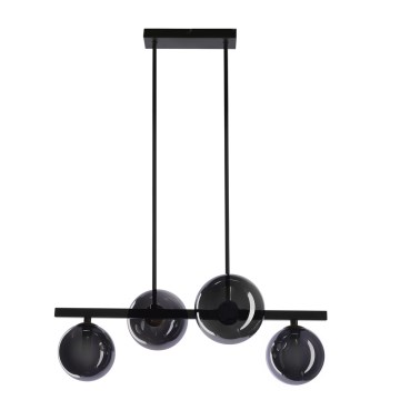 Lampadario a sospensione con filo KAMA 4xG9/28W/230V nero/fumé nero