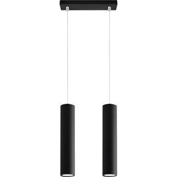 Lampadario a sospensione con filo KARADON 2xGU10/30W/230V nero