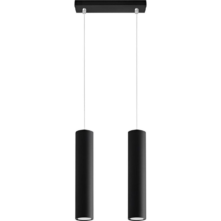 Lampadario a sospensione con filo KARADON 2xGU10/30W/230V nero