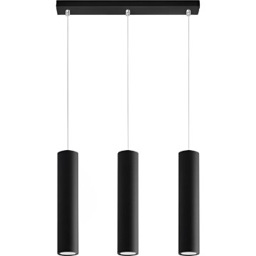 Lampadario a sospensione con filo KARADON 3xGU10/30W/230V nero