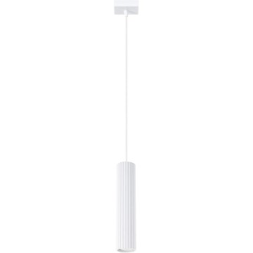 Lampadario a sospensione con filo KARBON 1xGU10/10W/230V bianco