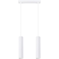 Lampadario a sospensione con filo KARBON 2xGU10/10W/230V bianco