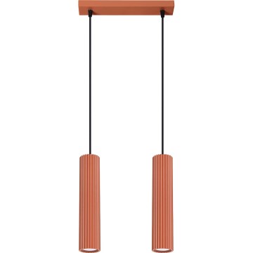 Lampadario a sospensione con filo KARBON 2xGU10/10W/230V rosso