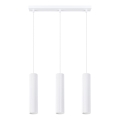 Lampadario a sospensione con filo KARBON 3xGU10/10W/230V bianco