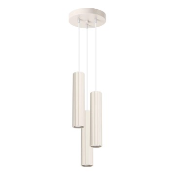 Lampadario a sospensione con filo KARBON 3xGU10/10W/230V color crema