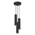Lampadario a sospensione con filo KARBON 3xGU10/10W/230V nero