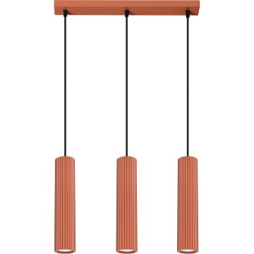 Lampadario a sospensione con filo KARBON 3xGU10/10W/230V rosso