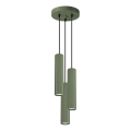 Lampadario a sospensione con filo KARBON 3xGU10/10W/230V verde
