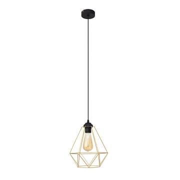 Lampadario a sospensione con filo KARO 1xE27/15W/230V oro/nero